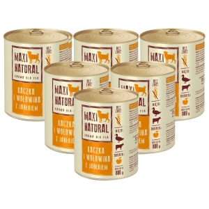 Maxi Natural Karma mokra dla psa Kaczka i wołowina z jabłkiem 6x800g