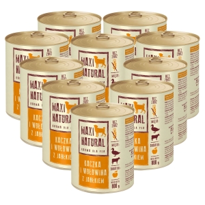Maxi Natural Karma mokra dla psa Kaczka i wołowina z jabłkiem 10x800g