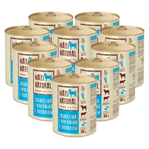 Maxi Natural Karma mokra dla psa Jagnięcina i wołowina z burakiem 10x800g