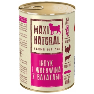Maxi Natural Karma mokra dla psa Indyk i wołowina z batatami 400g
