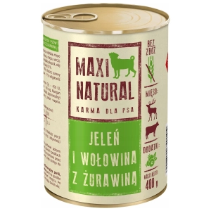 Maxi Natural Karma mokra dla psa Jeleń i wołowina z żurawiną 400g