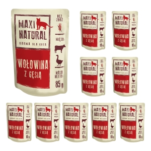 Maxi Natural Karma dla kota pełnoporcjowa Wołowina z gęsią 10x85g