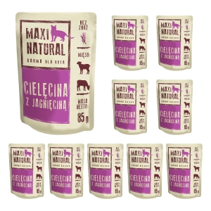 Maxi Natural Karma dla kota pełnoporcjowa Cielęcina z jagnięciną 10x85g