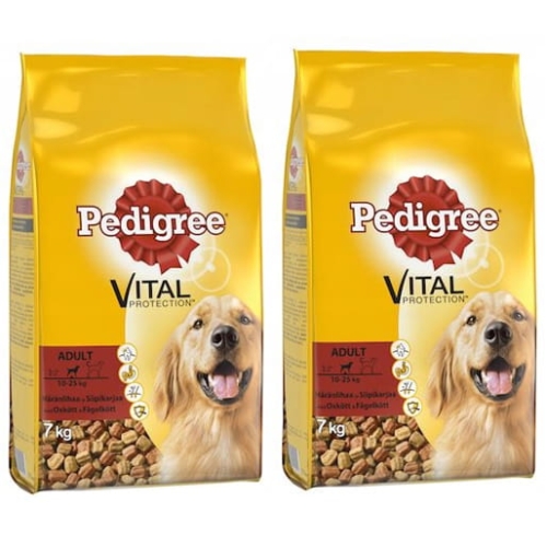 Karma sucha Pedigree Adult wołowina z drobiem 2x7kg psy dorosłe.jpg