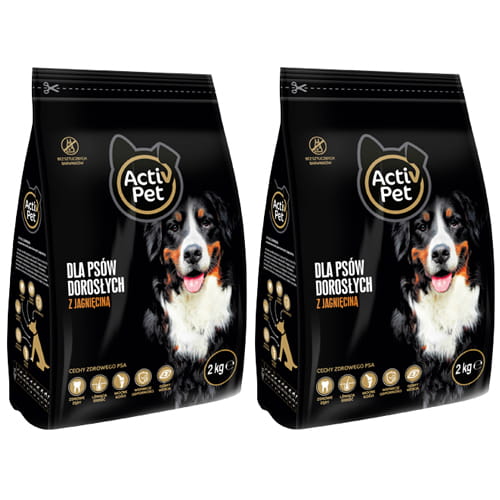 Karma sucha z Jagnięciną dla psów dorosłych  2x2 kg Activ Pet.jpg