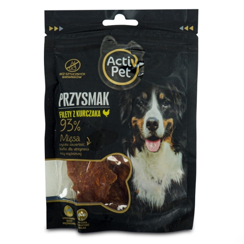 Przysmak dla dużego psa Filety z kurczaka  100g Activ Pet.jpg