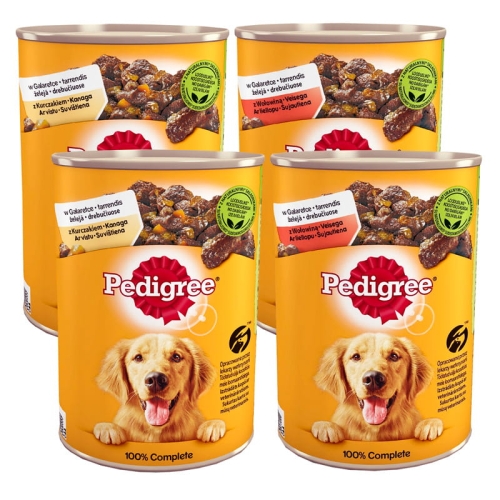Karma dla psa Pedigree Adult 3+1 Duża puszka 4x400g 251160.jpg