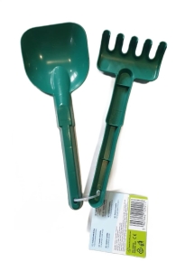 Zestaw do piasku Łopatka i grabki Kuniboo zielone ECO