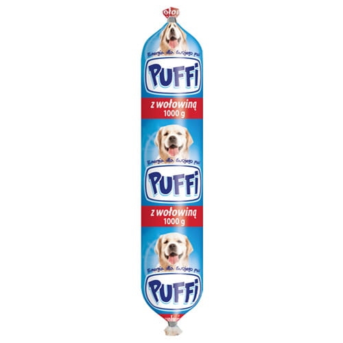 Baton Kiełbasa Karma dla psa z wołowiną Puffi 1kg – zdjęcie 2