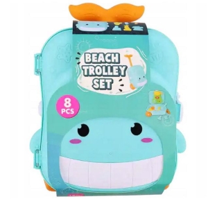 Walizka z zabawkami do piasku wieloryb 18m+ 8 el niebieska