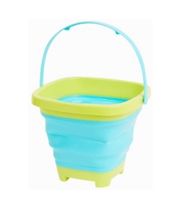 Składane wiadro Na plażę Do piasku 15,5 x 15,5 x 18,5 cm Niebiesko zielone