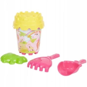 Zestaw do piasku wody wiaderko z akcesoriami do piaskownicy Jednorożec 18m+