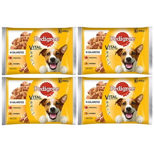 Mokra karma PEDIGREE Adult dla psów  w galaretce mix saszetka 6x100g 4x.jpg