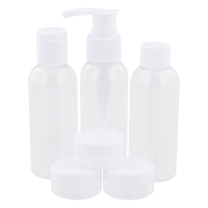 Zestaw pojemniki podróżne na kosmetyki 7 el. białe