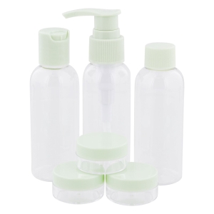 Zestaw pojemniki podróżne na kosmetyki 7 el. zielone Spilbergen