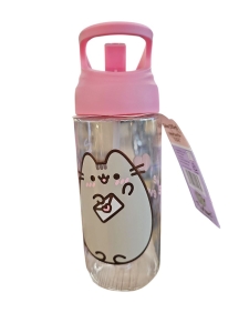 ST. MAJEWSKI Bidon butelka na wodę ze słomką i uchwytem 500 ml PUSHEEN róż