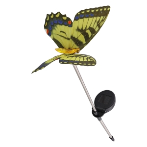 Lampka solarna LED zmiana kolorów Motyl żółty