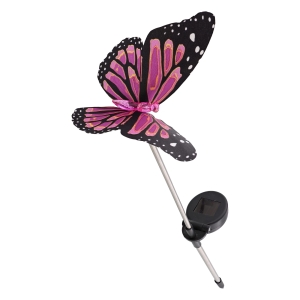 Lampka solarna LED zmiana kolorów Motyl różowy