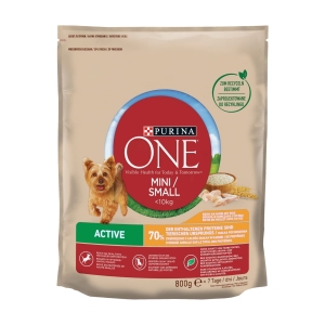 PURINA ONE Mini Active Karma dla psów bogata w kurczaka z ryżem 800g