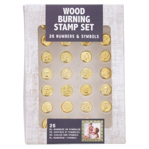 Zestaw stempli stemple do wypalarki do drewna 26 szt numery i symbole