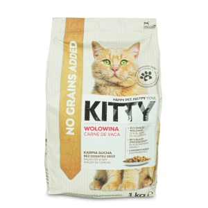 KITTY Sucha Karma Dla Kota Wołowina 1kg Bez dodatku zbóż