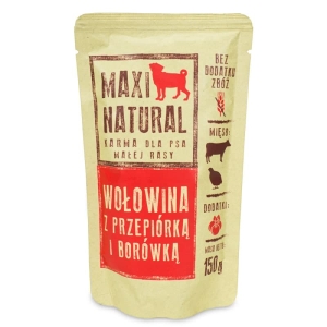 Maxi Natural Karma dla psa pełnoporcjowa Wołowina z Przepiórką 150g 