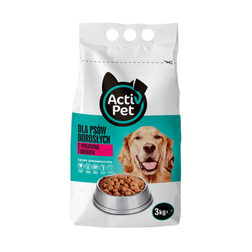 ActivPet Karma dla psów dorosłych z wołowiną i drobiem 3kg.png