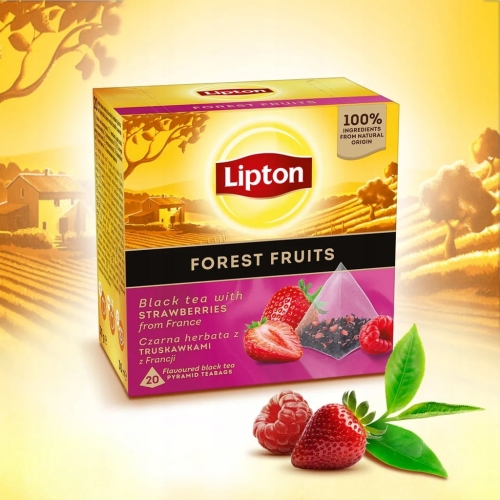 Herbata Lipton czarna forest fruit owoce leśne piramidki 20tb