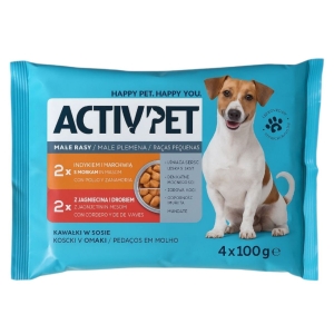 Karma dla psa Activ Pet małe rasy indyk jagnięcina 4x100 g