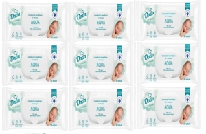 Chusteczki naturalne Dada Aqua 9 x 50szt  100% naturalne NAWILŻONE 99% WODY 468 szt