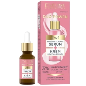 Eveline Duo Power rozświetlające serum + krem rewitalizujący 18 ml