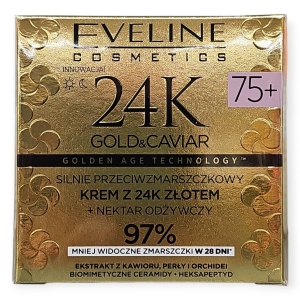 Eveline Cosmetics 24K Gold & Caviar 75+ Silnie Przeciwzmarszczkowy Krem z 24K Złotem + Esencja Liftingująca 50 ml  (1)