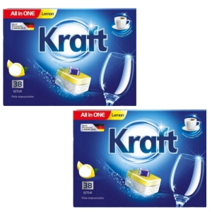 Kraft Tabletki do zmywarki All in One Lemon 2x38 szt. 684g