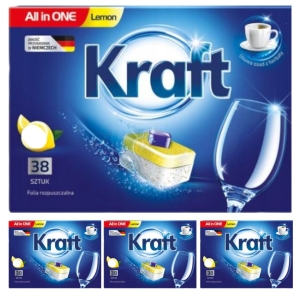 Kraft Tabletki do zmywarki All in One Lemon 4x38 szt. 684g