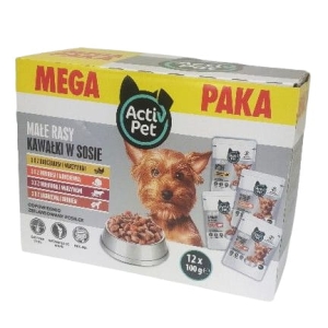 Karma dla psa Activ Pet małe rasy MEGA PAKA 12x100 g 
