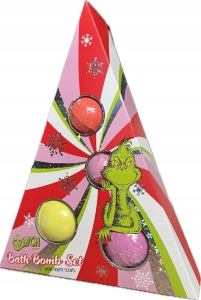 Grinch Świąteczne Kule do Kąpieli Owocowy Zapach  4 sztuki