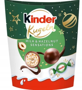 Kinder Kulki Czekoladowe Nadziewane Mleczne Orzechowe Święta Mikołaj 90g