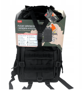 PLECAK EWAKUACYJNY wojskowy Setty Plecak survivalowy 41-60 l czarny z wyposażeniem