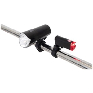 Zestaw lamp rowerowych Walfort z bateriami czarna