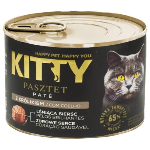 Karma mokra pełnoporcjowa dla kota z królikiem 185g Kitty.jpg