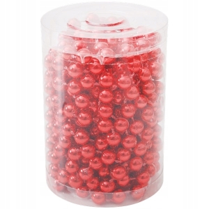 Łańcuch choinkowy sznur koralików girlanda łańcuch świąteczny czerwony 5 m