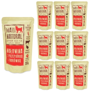 Maxi Natural Karma dla psa pełnoporcjowa Wołowina z Przepiórką 10x150g