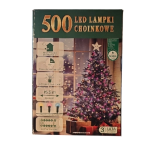 Lampki choinkowe 15,5 m 500 lampek 3 pastelowe kolory  8 trybów + pilot