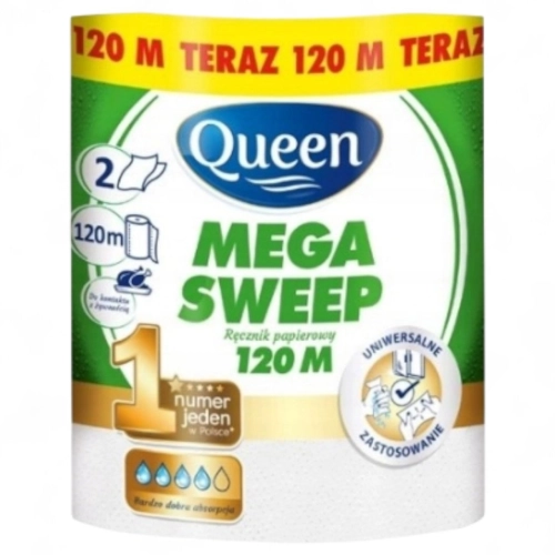 Queen mega sweep Ręcznik papierowy kuchenny 2 warstwy 120m