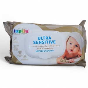 Chusteczki nawilżane Lupilu Ultra Sensitive 72  szt bawełniane z zamknięciem