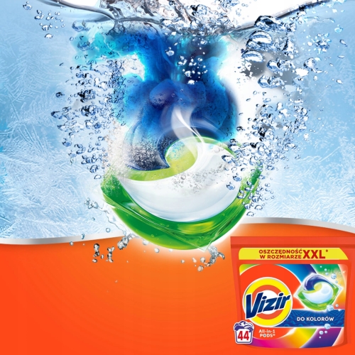 VIZIR Color Fresh kapsułki do prania kolorów kolorowych tkanin 44 sztuki – zdjęcie 2