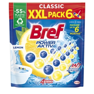 Bref Power Aktiv WC Kostki Zawieszka do Wc Lemon 6x50g