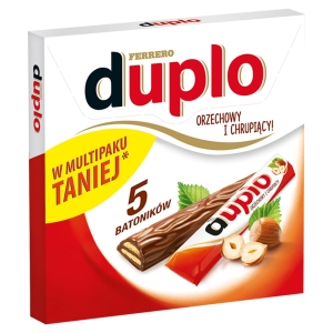 Ferrero Duplo Wafelki Batoniki z Orzechowym Nadzieniem 18,2g x 5szt 91g