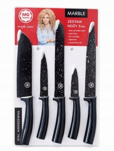 MG home Marble Zestaw 5 noży stal nierdzewna z powłoką nieprzywierającą