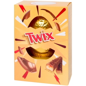 Duże Wielkanocne jajko TWIX z czekolady z batonikiem 170g  